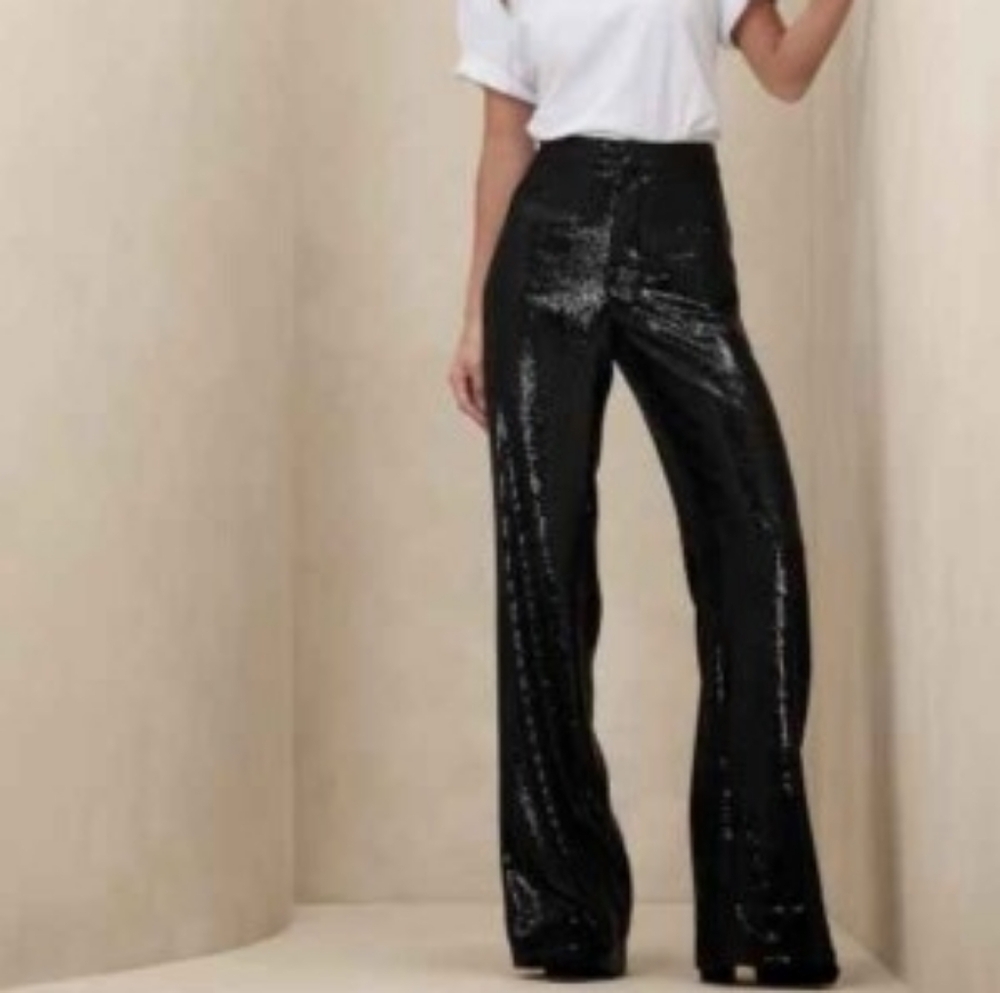 NWT Banana Republic Black Sequin Party/ Holiday Pants